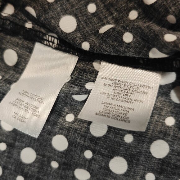 Jones New York Signature Black & White Polka Dot Shirt – Size M - Picture 4 of 5